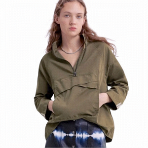 Zara Popover Olive Green Anorak Size XS